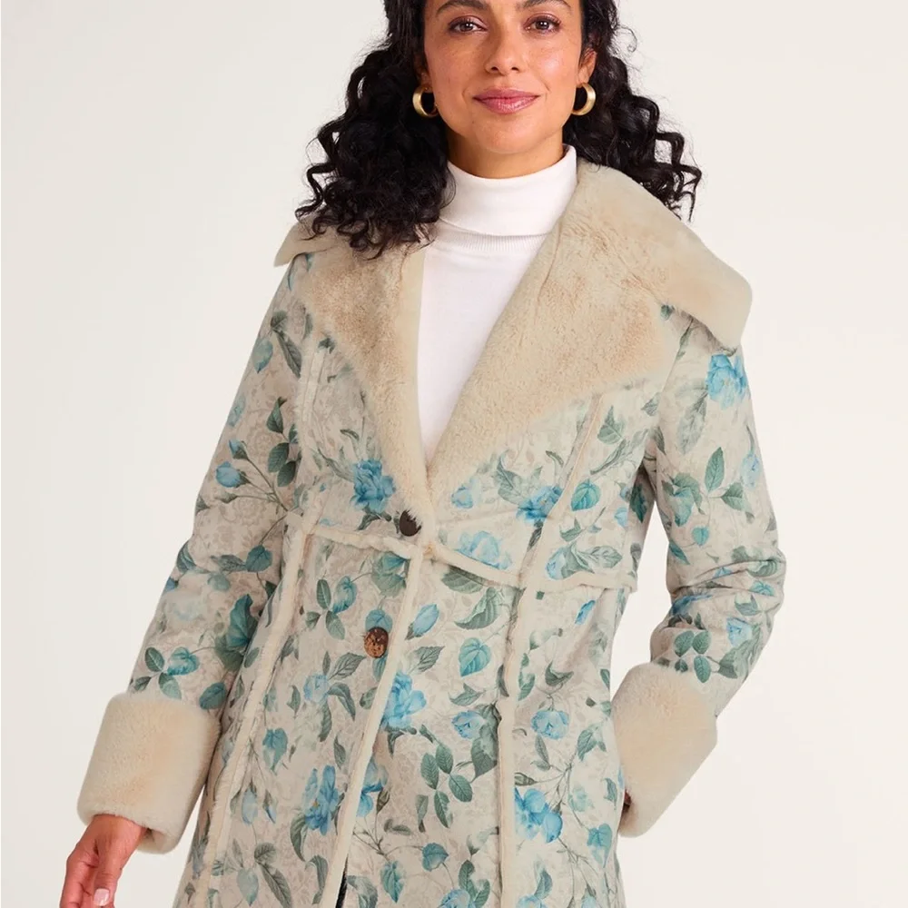 Charmonix Mid Length Faux Fur Suede Coat - Picture 3 of 10